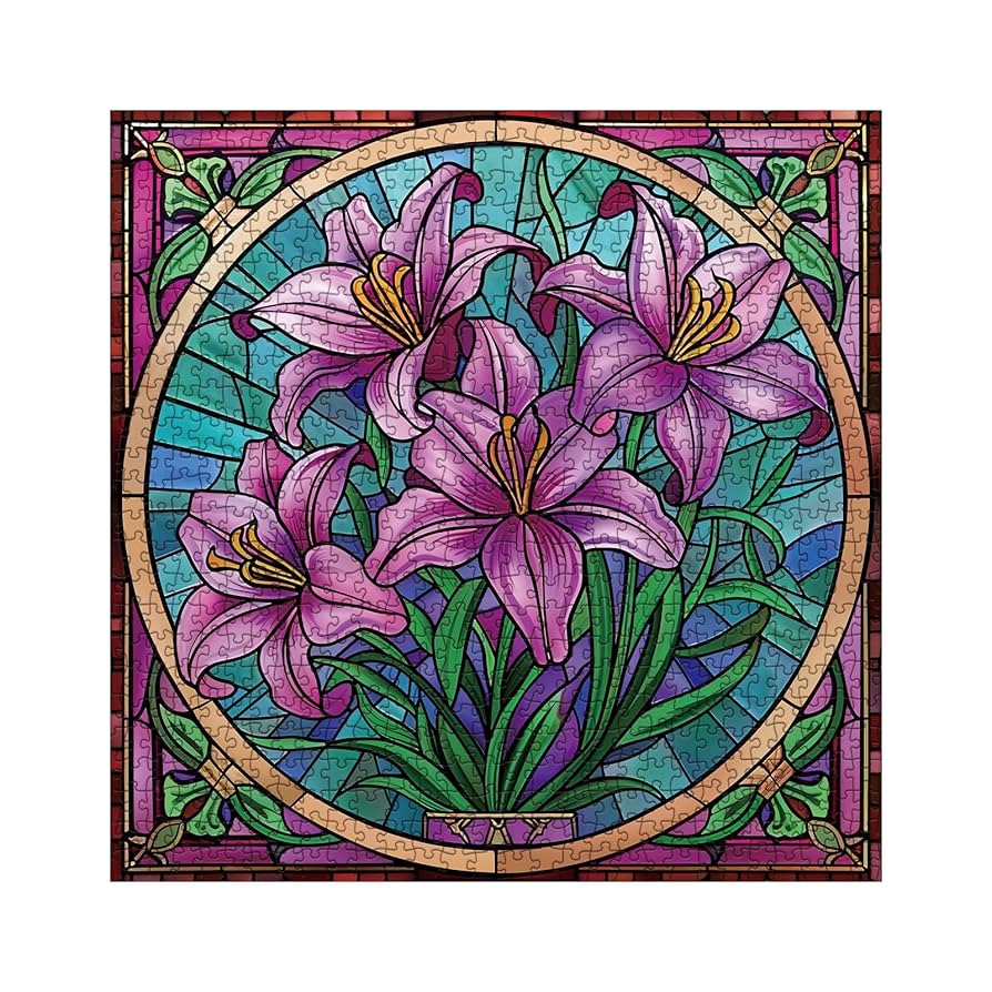 花瓶もれでる花ジグソーパズル　千ピーアルミ額50×75㎝完成品　油絵　作名　美品 Amazon | 1000ピース - 美術館絵画 - ジグソーパズル - 花の花束